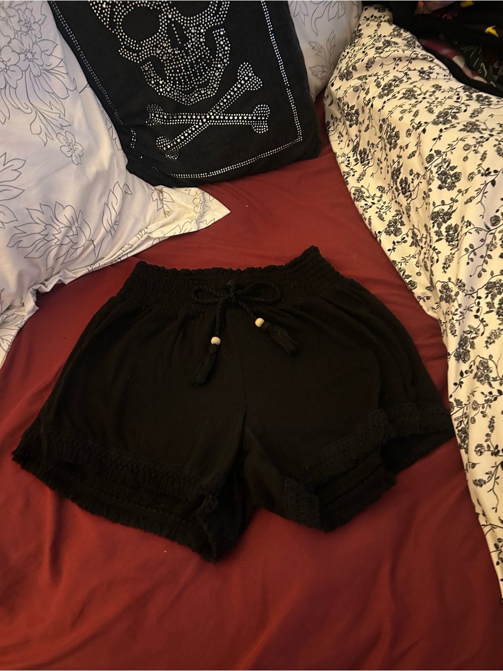 No Boundaries Black High-Waist Drawstring Casual Shorts